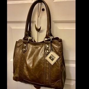 SOLD - SOLD- !!  Frye Melissa Tote -  Distressed Chocolate Brown